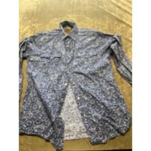 Roper Wear‎ The West Western Cowboy Core L/S Button Shirt Men Small Blue Paisley
